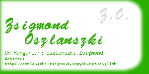 zsigmond oszlanszki business card